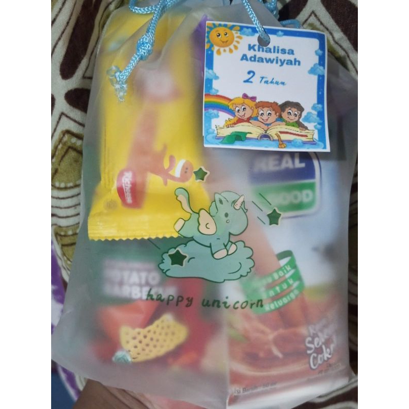 

paket bingkisan snack ultah ulang tahun anak pouch