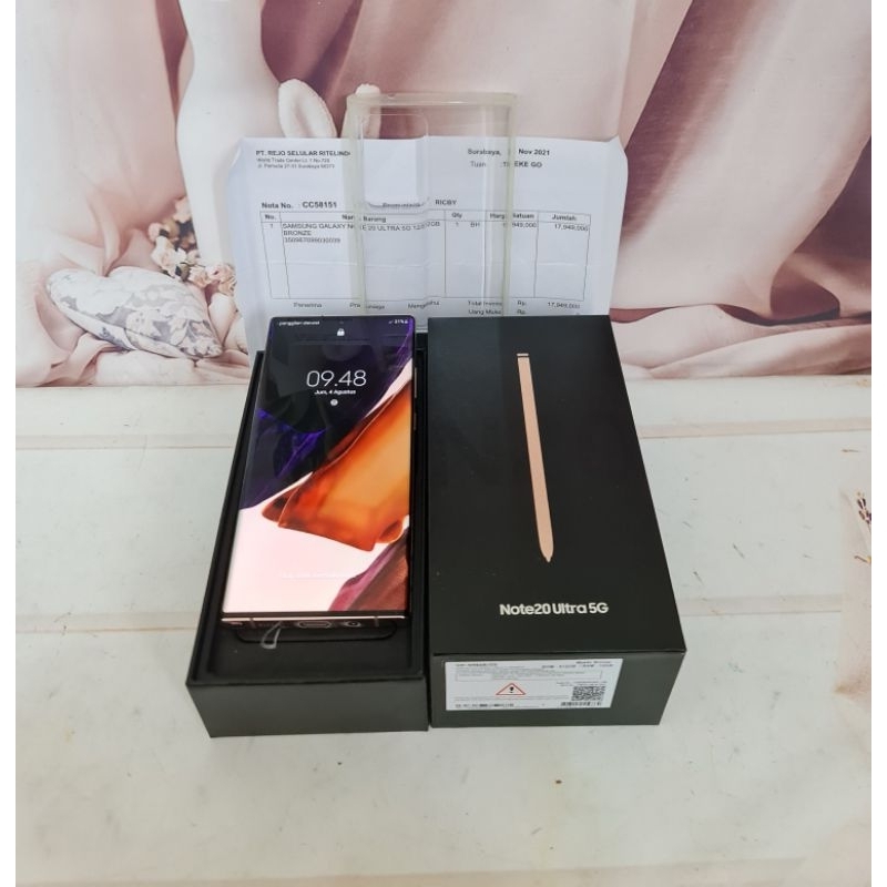 Samsung Note20 Ultra 5G 12/512GB Mystic Bronze SEIN Fullset Sampai Nota