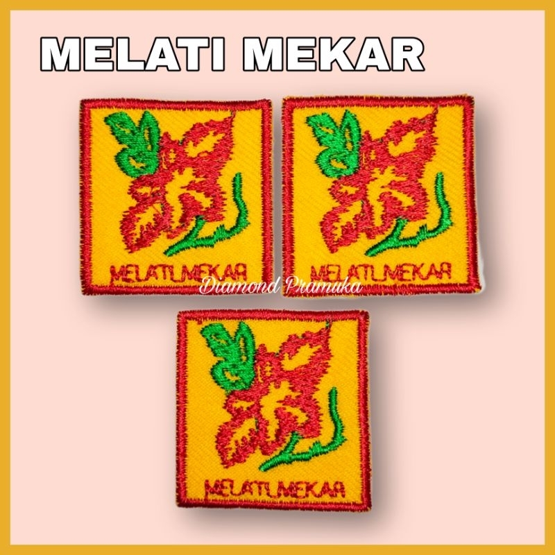 Tanda regu pramuka putri bordir bunga melati mekar Bet bordir tanda regu melati mekar