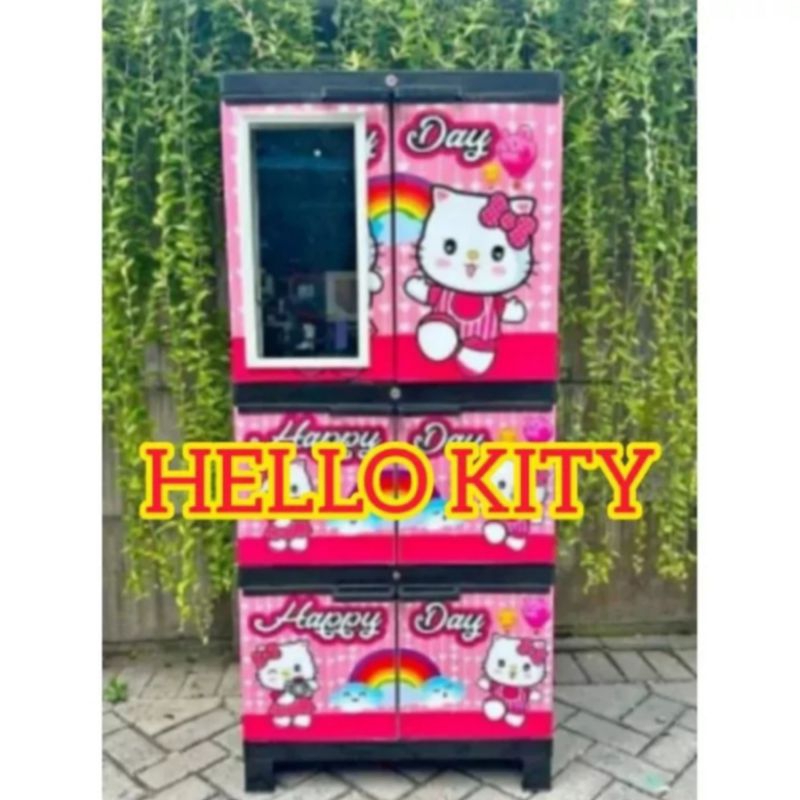 LEMARI PLASTIK JUMBO ANAK KARAKTER 3 SUSUN DIVA