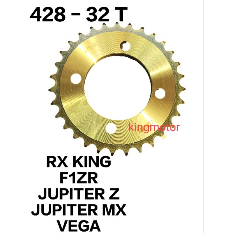 GIR BELAKANG GER GEAR GIGI TARIK BELAKANG GOLD EMAS 32T 32 T RXKING RX KING FIZR F1ZR JUPITER Z MX V