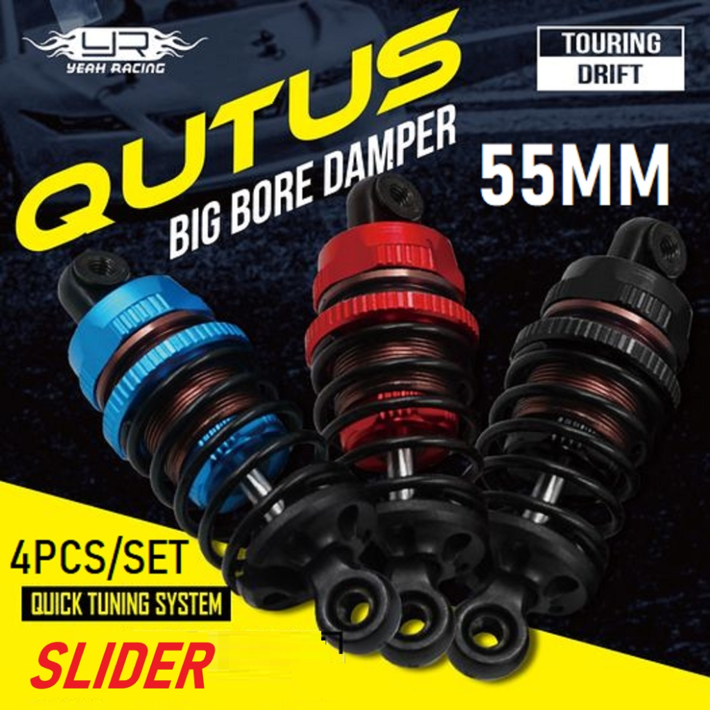 Yeah Racing Qutus Slider 55mm Shock Big Bore Damper 1/10 Rc Drift Rally Touring Buggy Car mst rmx 3r