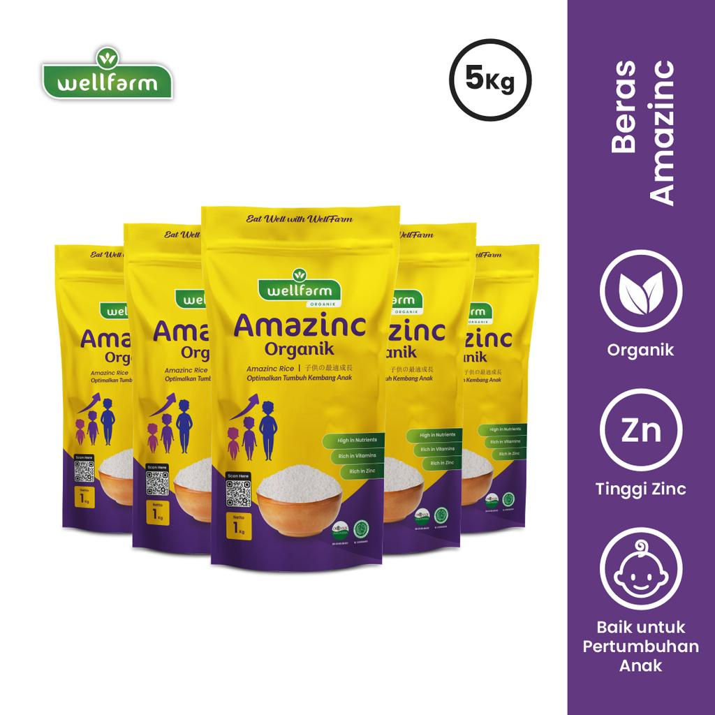 

Beras MPASi Organik Kaya Mineral Zinc - WellFarm Beras Amazinc Organik Bundling 5Kg