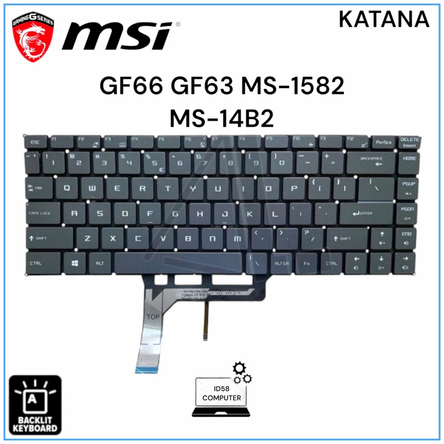 Keyboard MSI Katana GF66 11uc 11ud 11ue 12ud GF76 12uc 12ue