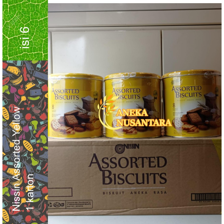

Nissin Assorted Yellow 650 gram 1 Karton isi 6 Kaleng Biskuits Yellow Aneka Rasa