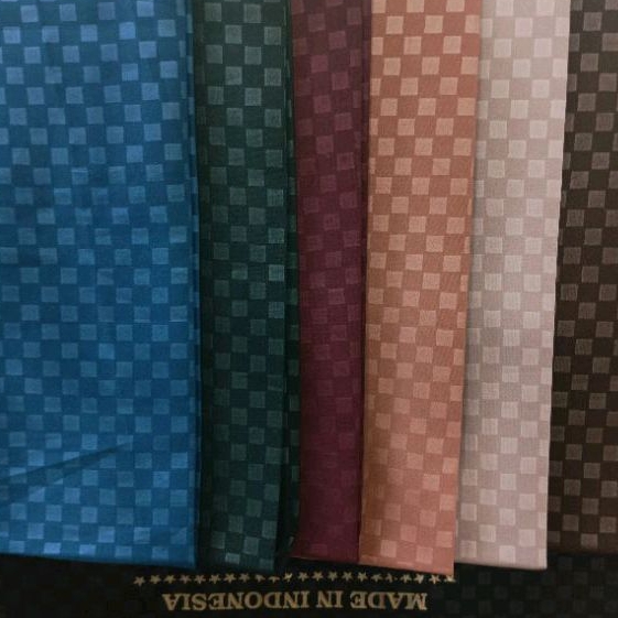 BAHAN WOLVIS EMBOS JACQUARD MOTIF KOTAK CATUR KAIN ABAYA BAJU DRESS