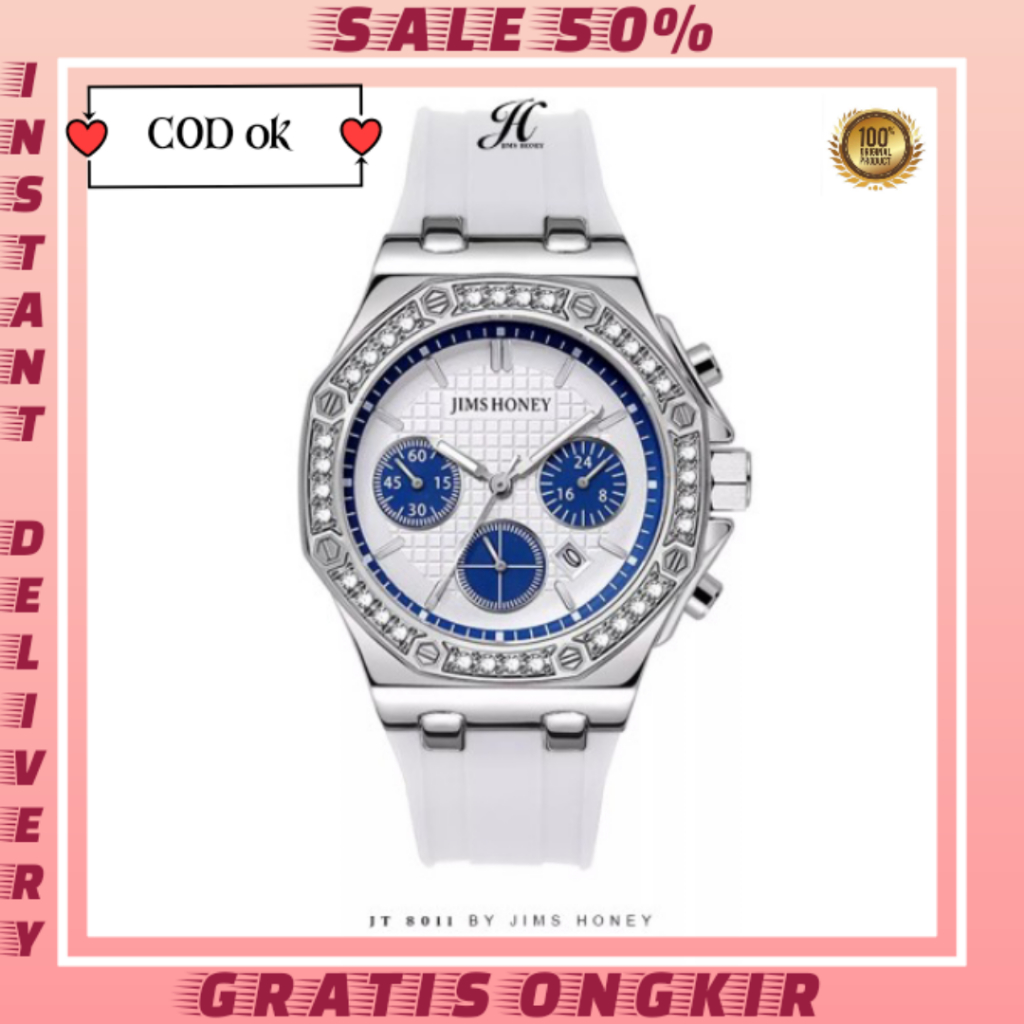 Jam Tangan Cewek/Cowok(Unisex) Keren Anti Air JT 8011 (FREE EXCLUSIVE BOX)