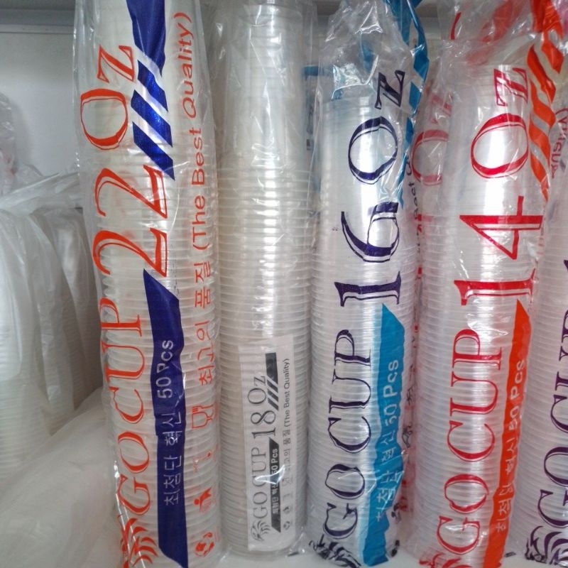 GO Cup gelas plastik 18oz 22oz