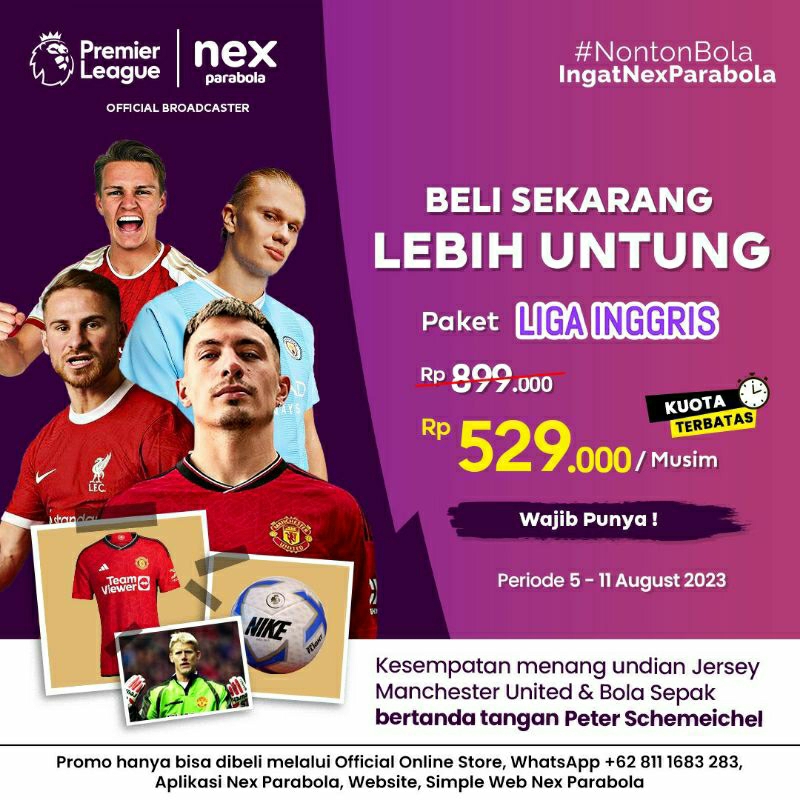 Promo Paket Liga Inggris 1 musim 2023/2024 nex parabola