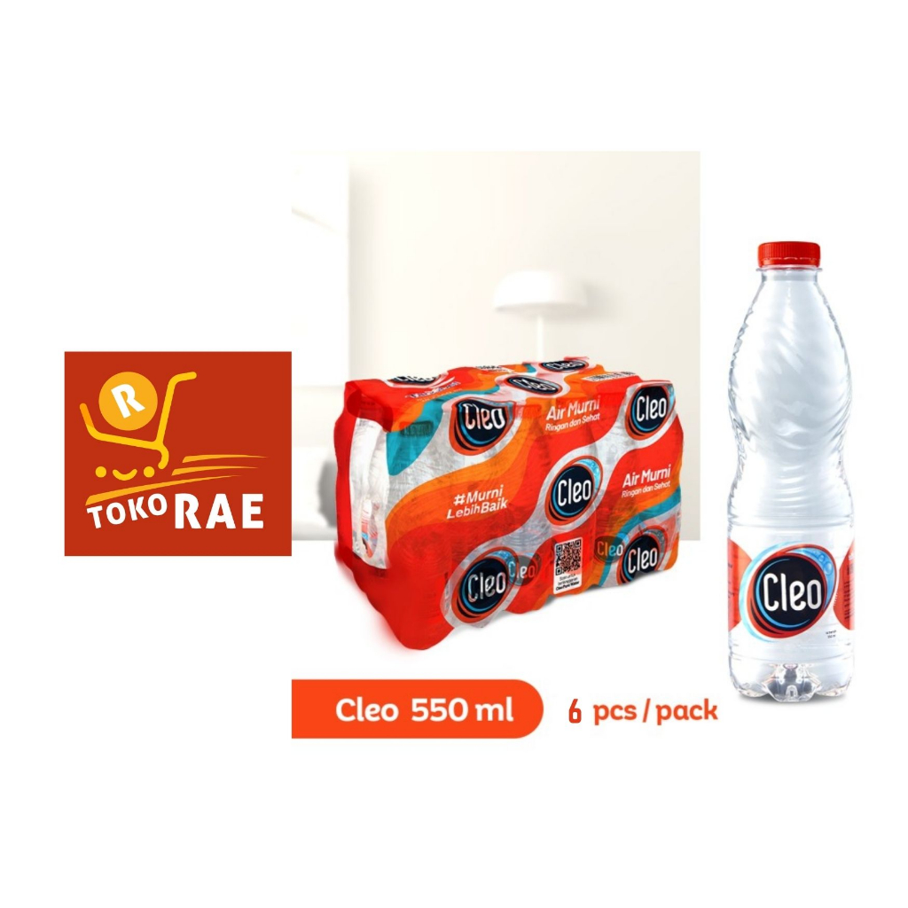 CLEO AIR MINERAL BOTOL 550ML - 1 PACK ISI 6 BOTOL