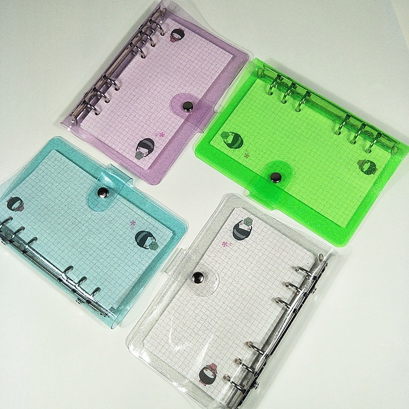 

A6 SIZE Binder Glitter Transparan Warna Ring Silver