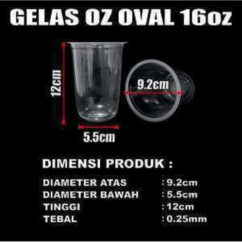 cup gelas 16oz oval