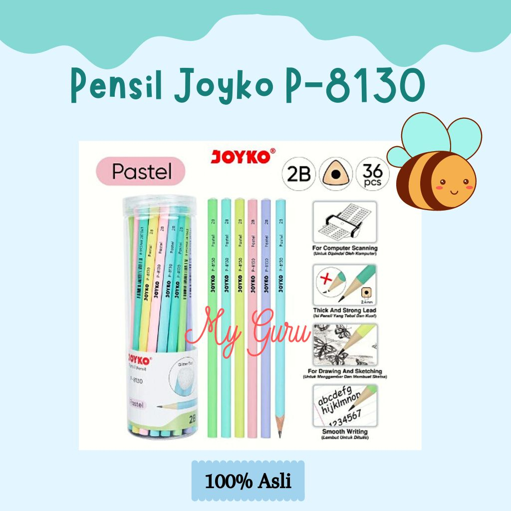 

[DRUM] PENSIL 2B JOYKO / PENSIL TULIS KAYU P-8130 36 PIECES PASTEL