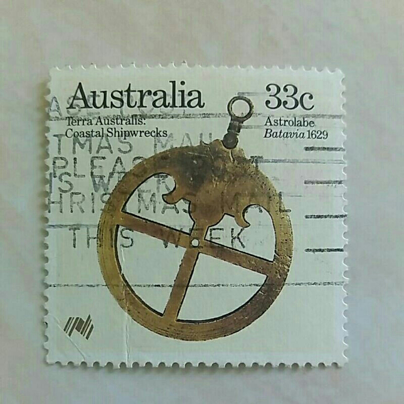 

(AD) Perangko Australia 1985 Bicentenary of Australian Settlement - Relics (3) - Astrolabe (Batavia,1629) 33c Used