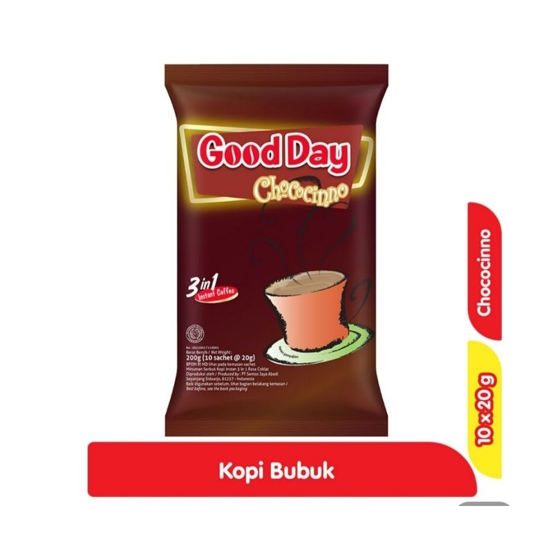 

good day kopi instant 3 in 1 chococino dan mocchacino10 x 20gr