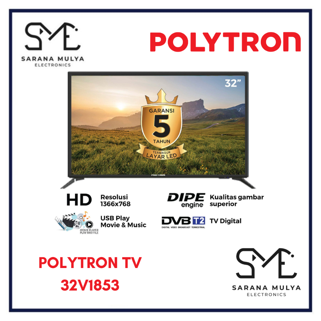 POLYTRON DIGITAL TV 32V1853 - 32INCH DIGITAL TV