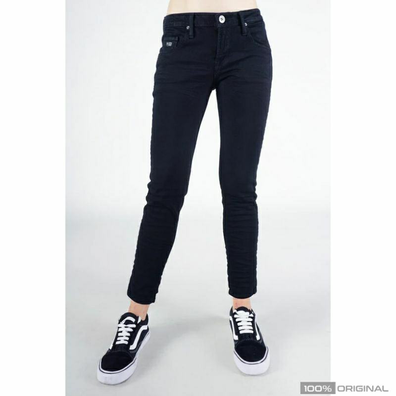 LOGO JEANS Celana Jeans Wanita Warna Hitam Original Logo Jeans Skinny Jeans ( FULL BLACK )