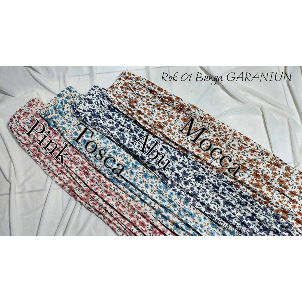 Rok Plisket Motif / Rok Mayung Motif / Rok BUNGA GARANIUM / ROK PREMIUM