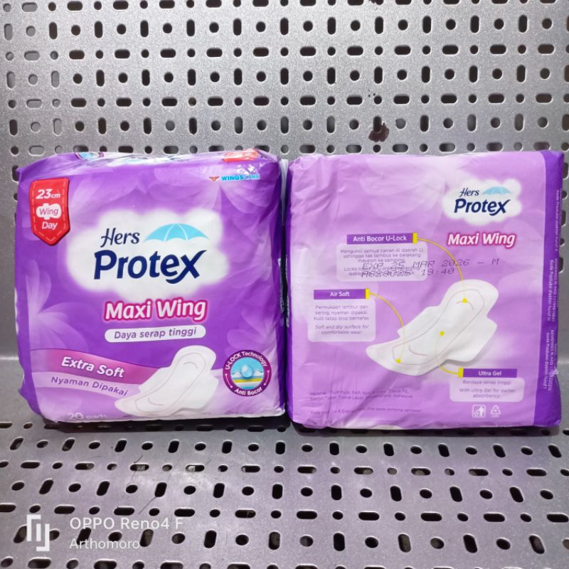 Hers Protex max wing 23cm 20pads/Pembalut/hers/hers protex