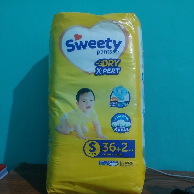 Popok Sweety BRONZE ukuran S tipe celana 36+2