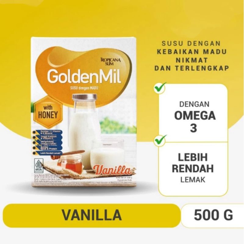 

Tropicana Slim GoldenMil Vanilla 500 Gr - Susu untuk Lansia