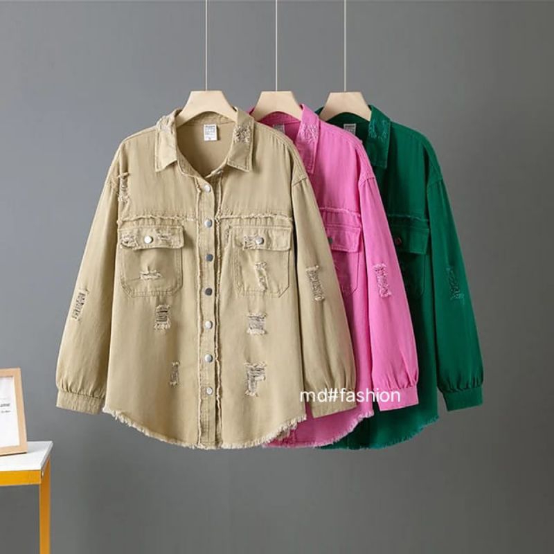 BLUS WANITA JEANS KEMEJA BLUS WANITA JEANS OVERSIZE KOREAN STYLE