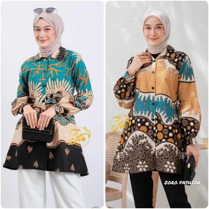 Tunik Semi Blouse Batik | Tunik Wanita | Atasan Tunik Wanita | Tunik Batik Tunik Modern | Tunik Kant