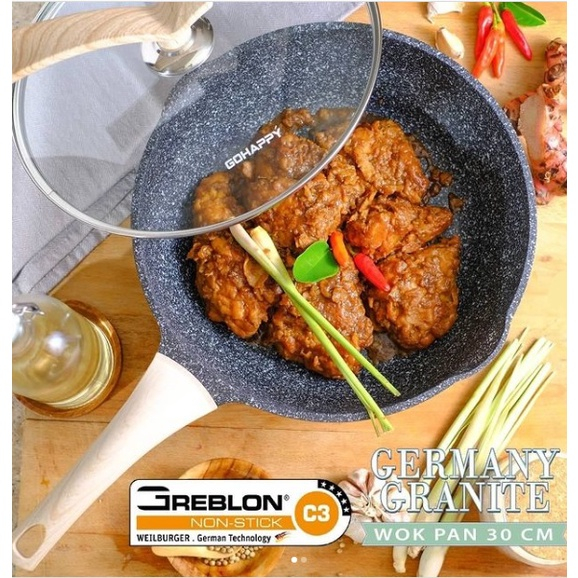 GoHappy Wok 30cm Granite