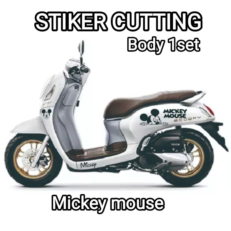 stiker body scoopy mickey mouse/al scoopy