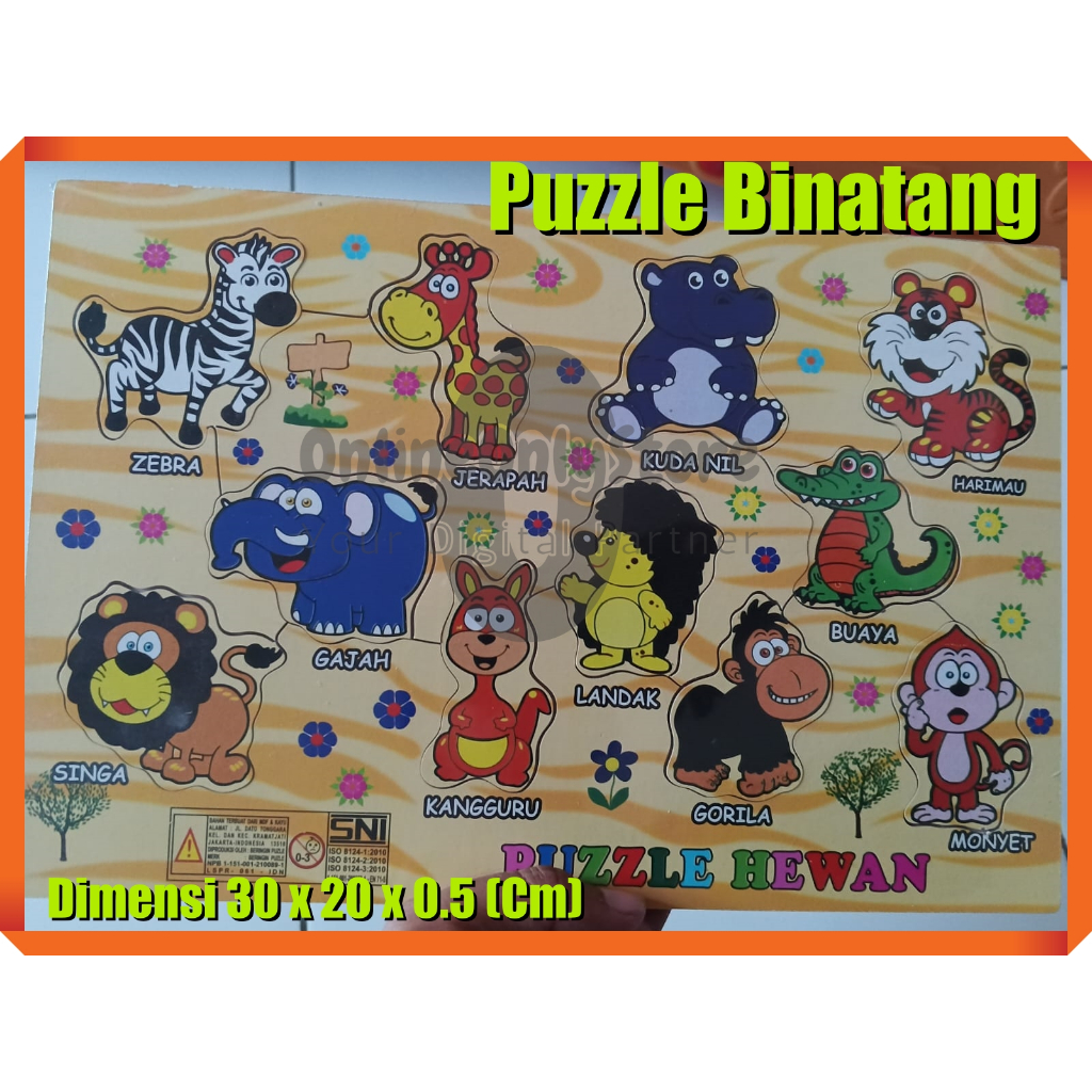 Puzzle Binatang Hewan Mainan Edukasi | Puzzle Kayu