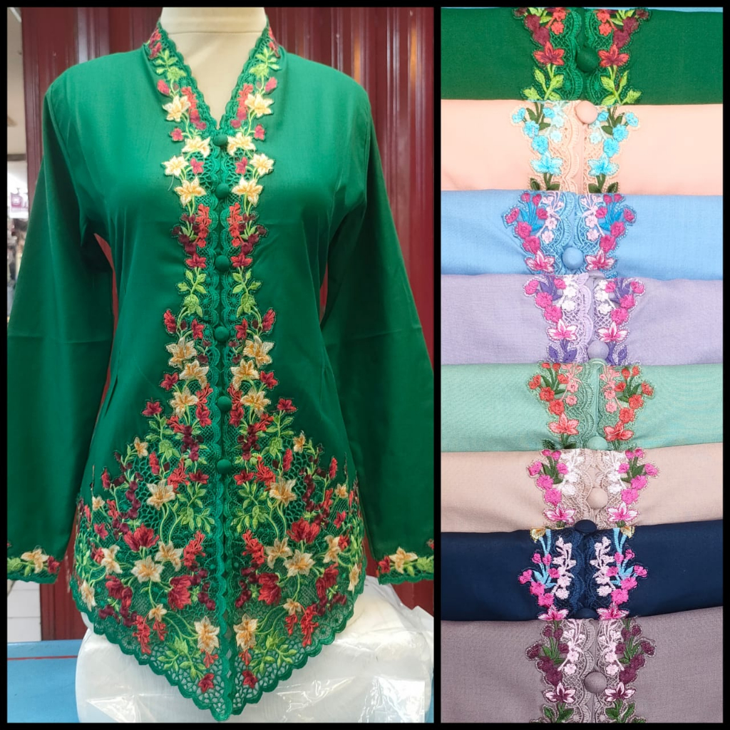Atasan Kebaya Bordir Betawi / Kebaya Bordir Motif bunga / Kebaya bunga Bordir motif terbaru