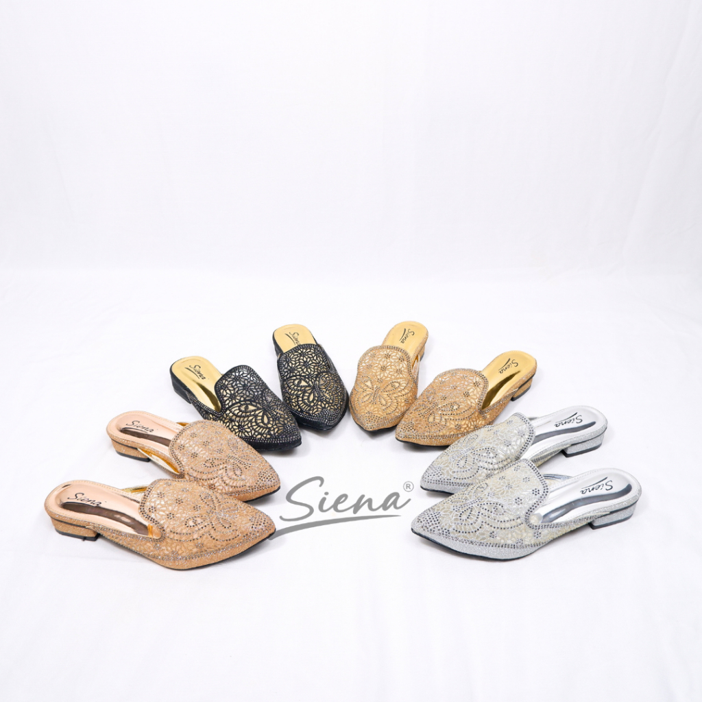 Siena Shoes - Misya Sandal Flat Pesta Wanita Kekinian Hak 2CM