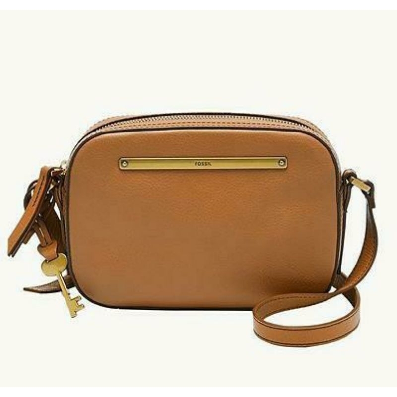 fossil liza camera bag camel