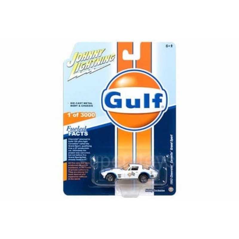 Diecast Johnny lightning 1963 Chevrolet Corvette Grand Sport  GULF - white