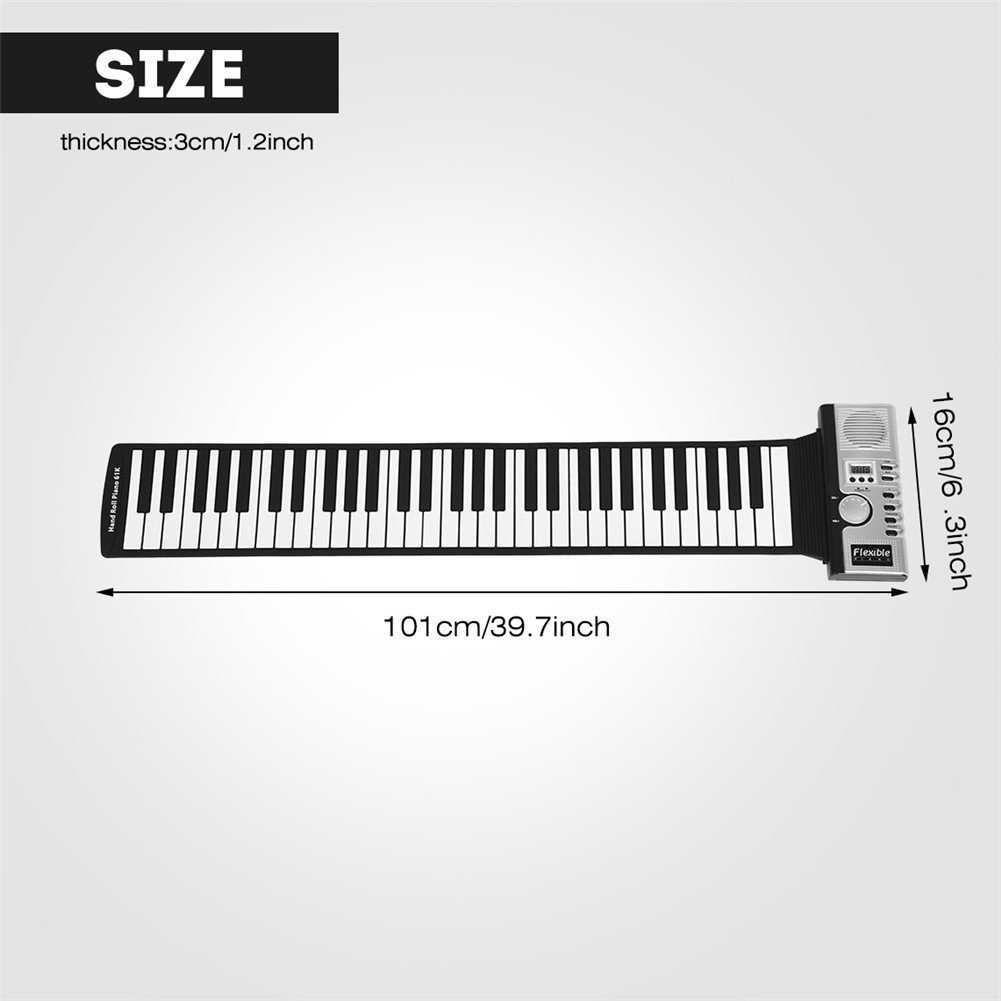 Piano Digital Gulung Roll Up Keyboard Headphone 3.5mm