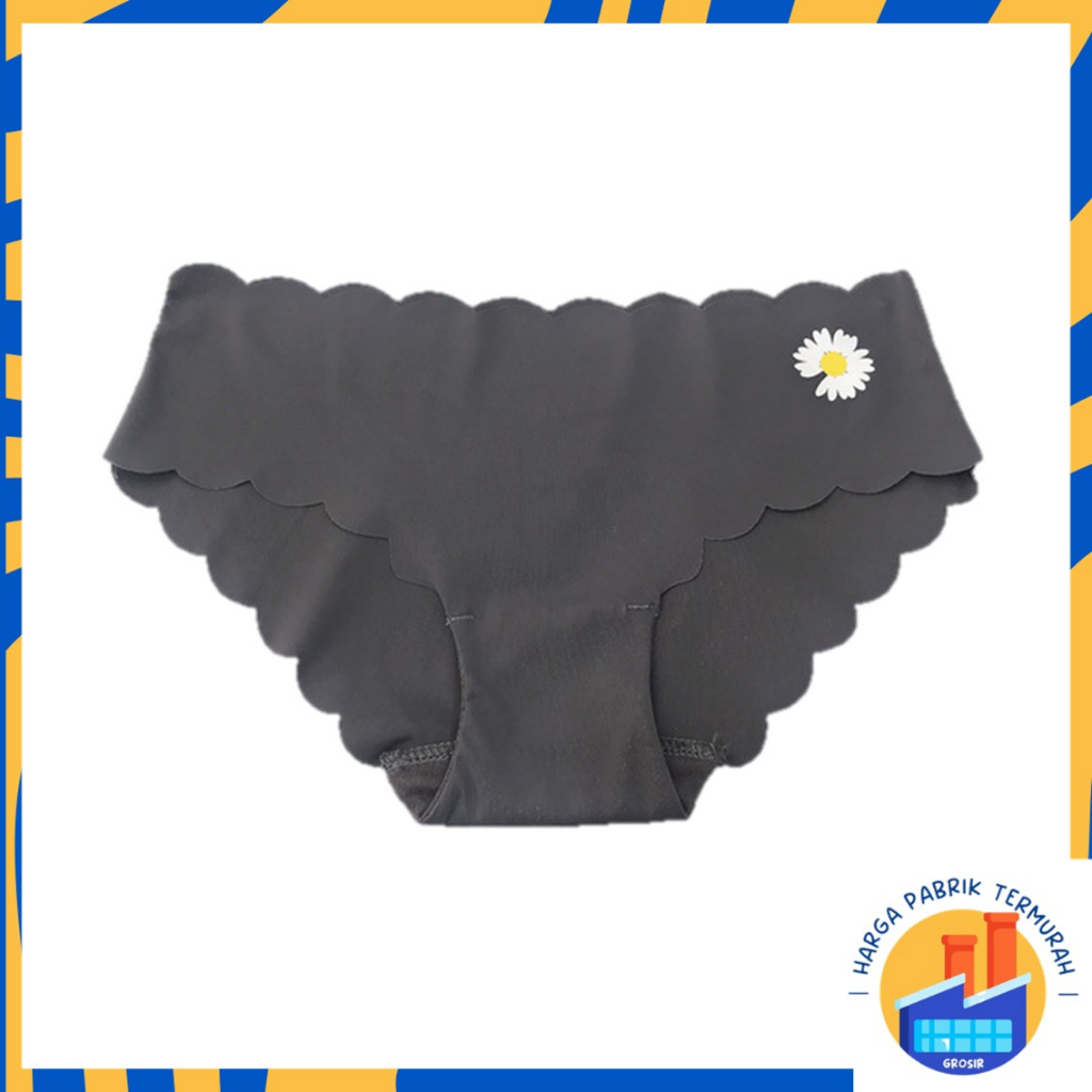 HPT Celana Dalam Wanita Satin 6870  Motif Bunga Daisy  Wanita Seamless Anti Nyeplak Underwear Push U