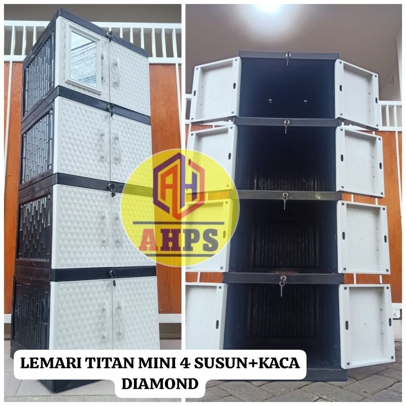 LEMARI GX PH 04 TITAN MINI DIAMOND LEMARI PLASTIK PAKAIAN 3 dan 4 SUSUN MURAH