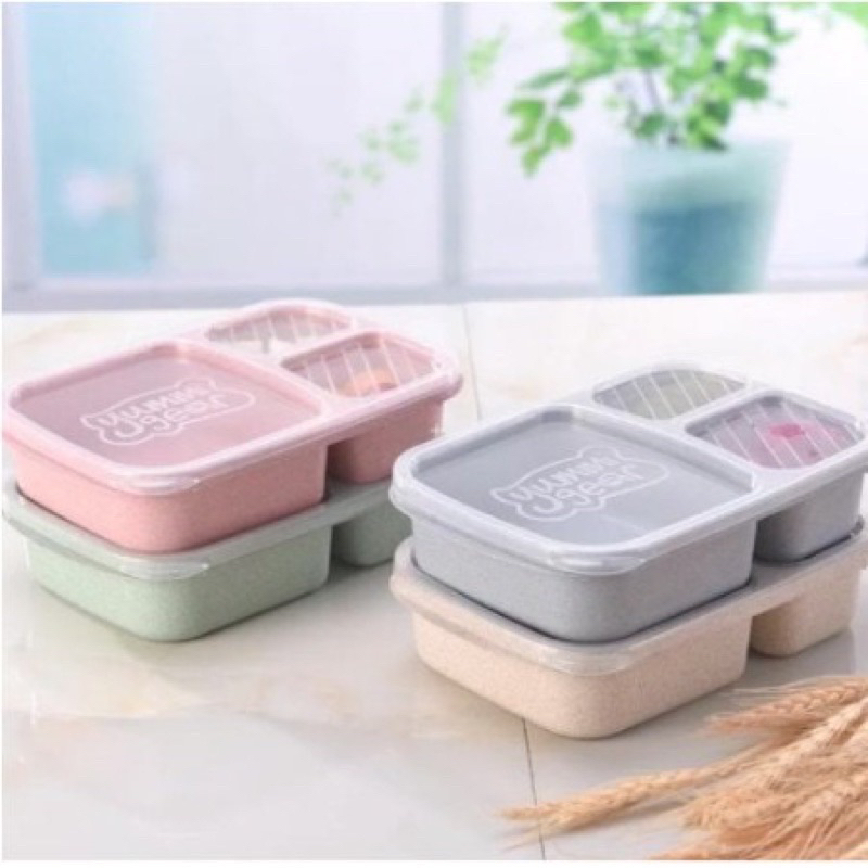 Kotak Makan 3 Sekat Kotak Bekal Makan Anti Tumpah