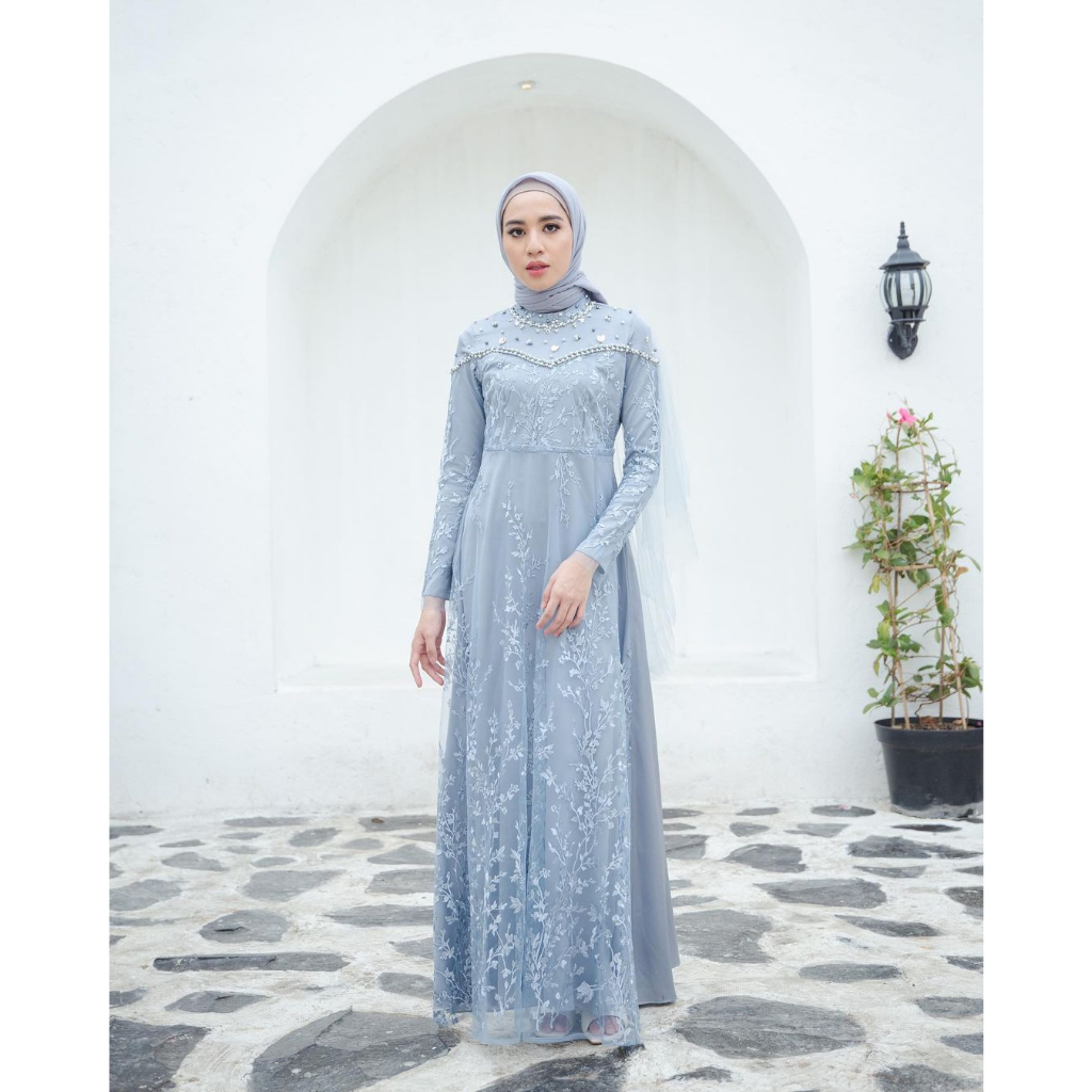 Dress Sage Tille Exclusive Gamis Brukat Tile Kayla Maxi Dress Aurel Haliya Dress Gamis Kondangan / B