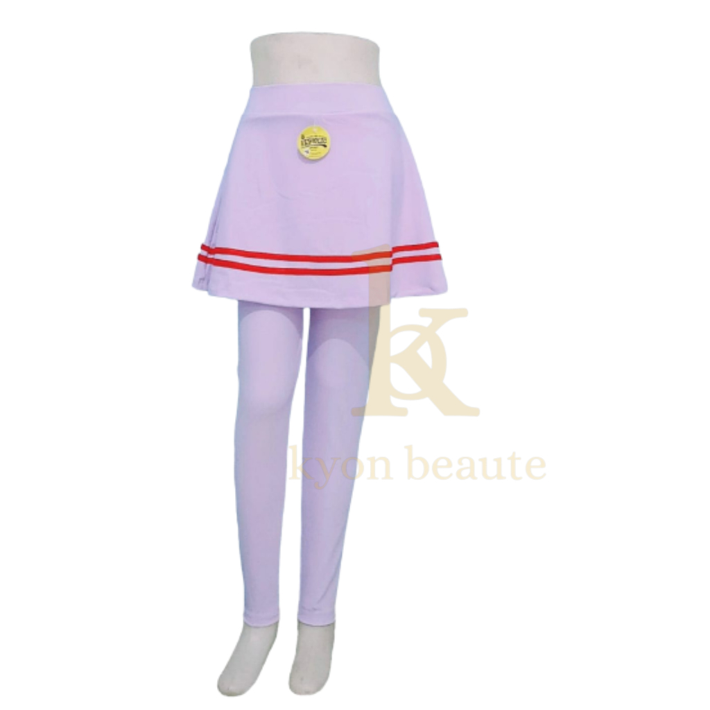 Celana Senam Legging Skirt Wanita Rok Payung 2 List Kombinasi Celana Legging