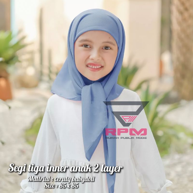 SEGI TIGA INNER ANAK 2 LAYER/HIJAB SEGI 4 ANAK/KERUDUNG INSTAN ANAK