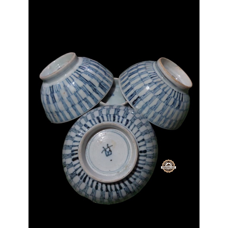 Mangkok blue & white dinasti qing