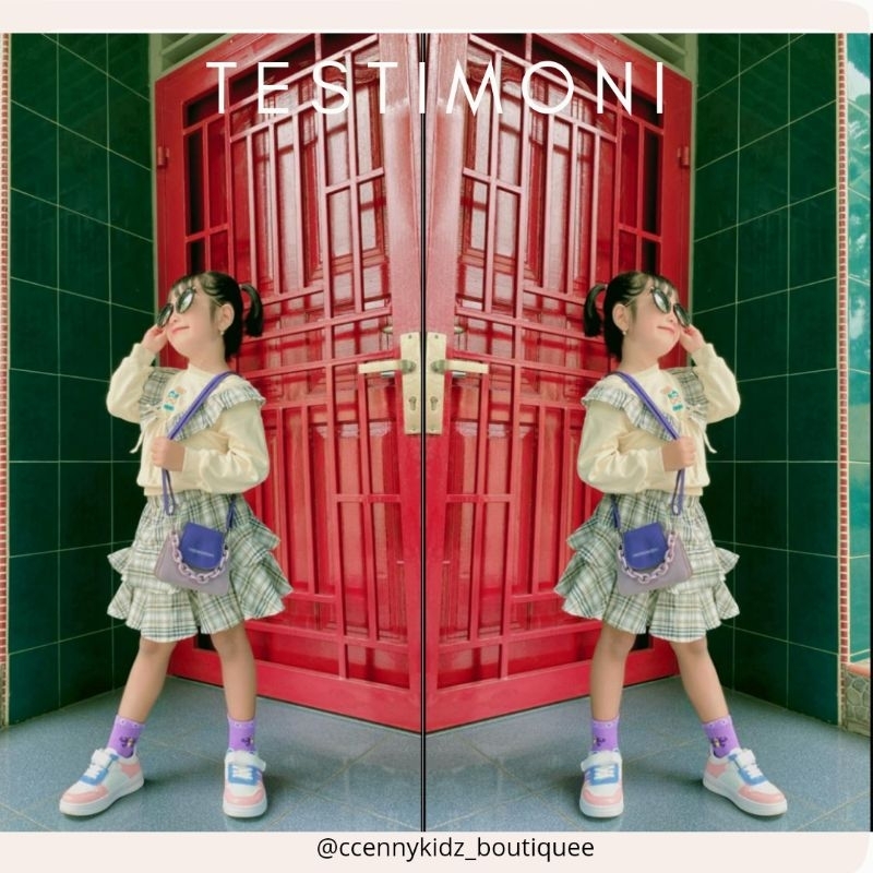 CENNYKIDZSHOP | Setelan Rok Mini Tutu Anak Perempuan Import 1 - 5 Tahun - Setelan OOTD Fashion Anak 