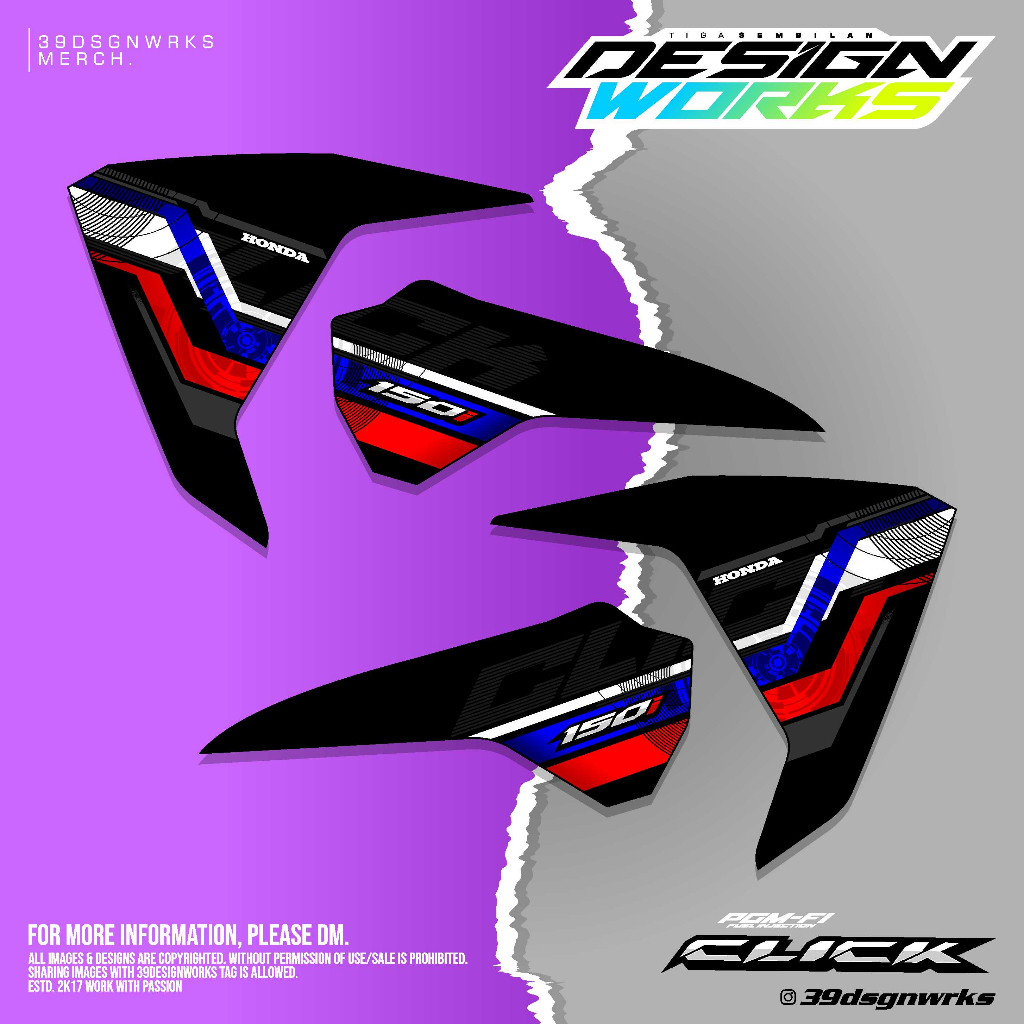STIKER STRIPING MOTOR CUSTOM Honda Vario Click 125 150 LED Old Motif Line Legends Remake Custom