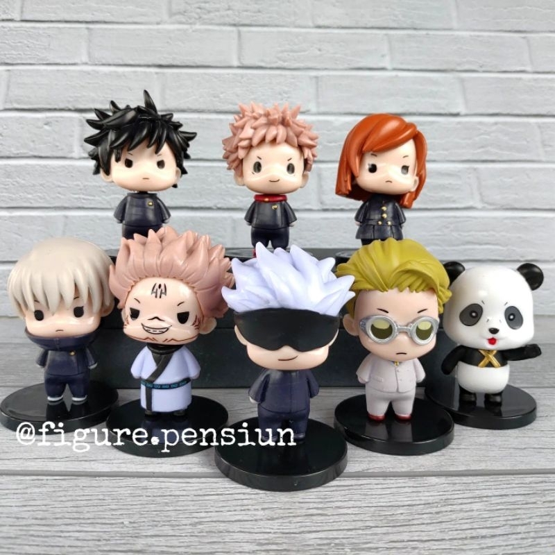 ANIME JUJUTSU KAISEN SET 8 ITODORI MEGUMI SATORU GOJO SUKUNA PANDA ACTION FIGURE CHIBI