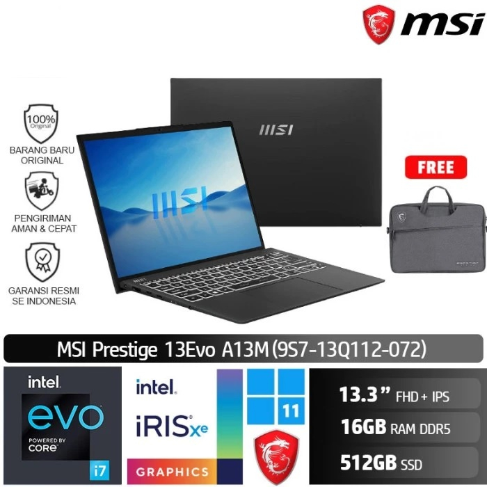 MSI Prestige 14 EVO A13M 072 Core i7-1360P 16GB SSD 512GB Win11