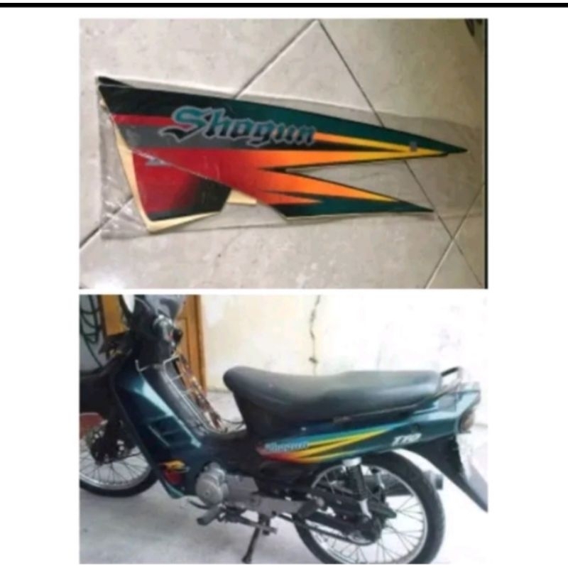 Striping stiker Suzuki Shogun Kebo 1997 hijau