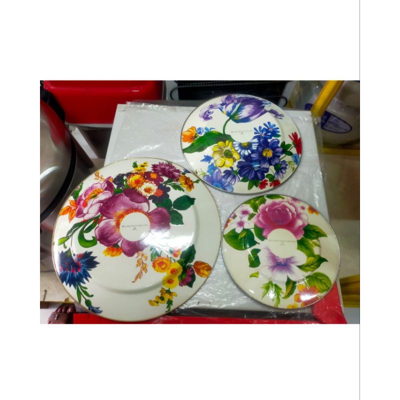 PIRING ENAMEL BUNGA MERK MCKENZIE CHILDS SET 3PC