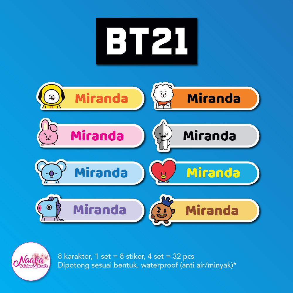 

STIKER LABEL BUKU CUSTOM NAMA ANAK - BTS