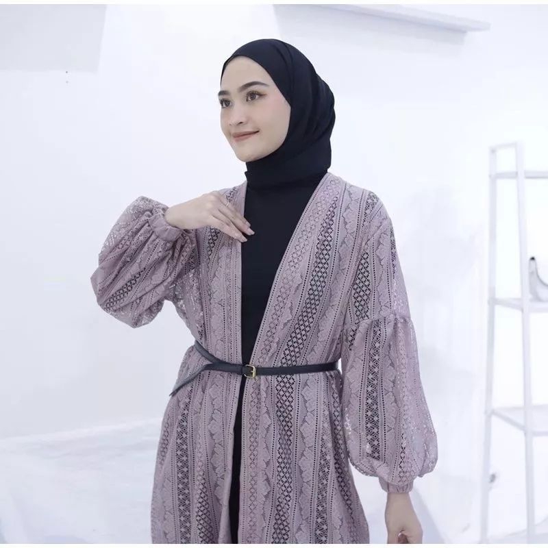 Cardigan Brukat lengan balon/Baju wanita